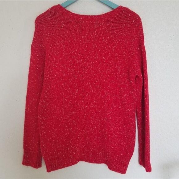 American Eagle Outfitters Vintage Boyfriend oversize Sweater Red w/ grey flex S - Picture 5 of 6